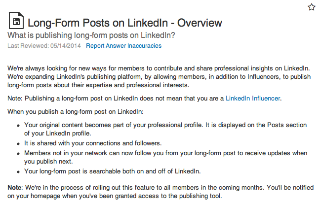 LinkedIn longform
