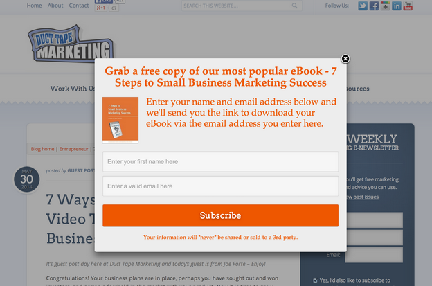 Popover call-to-action