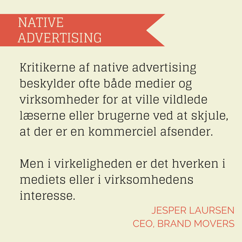 Annoncen får tæv af native advertising