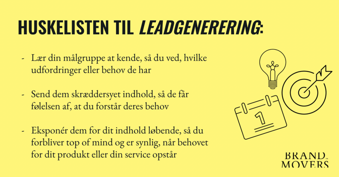 Huskeliste til leadgenerering
