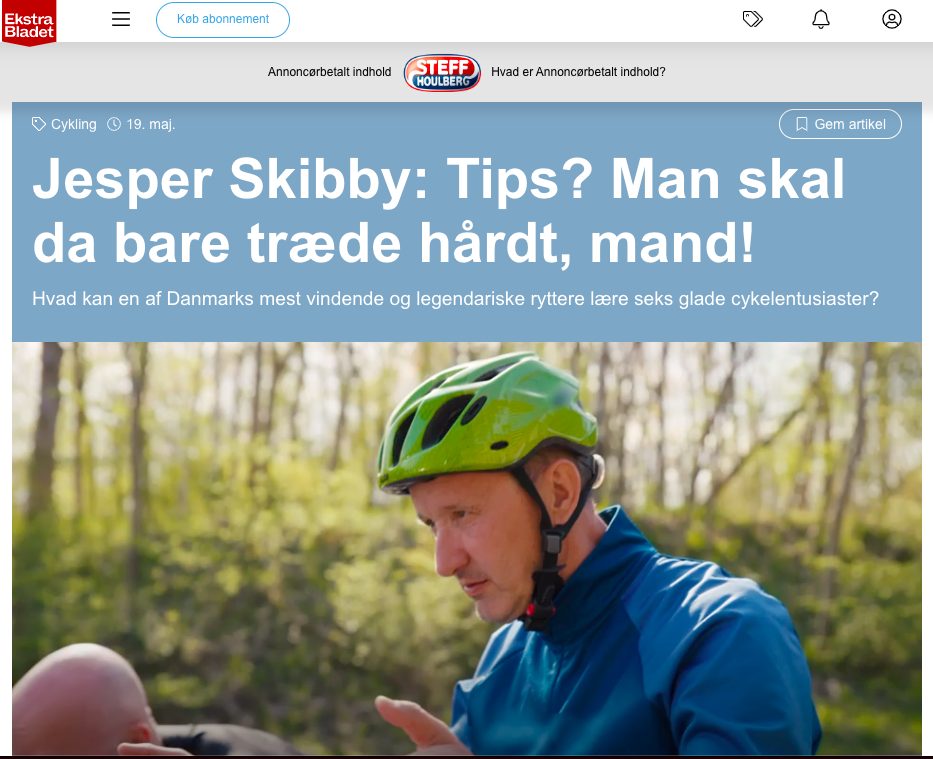 Native advertising fra Ekstra Bladet og Steff Houlberg med Jesper Skibby