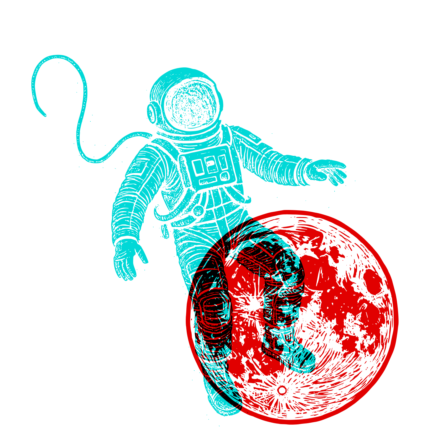 CMDK25 Astronaut og måne