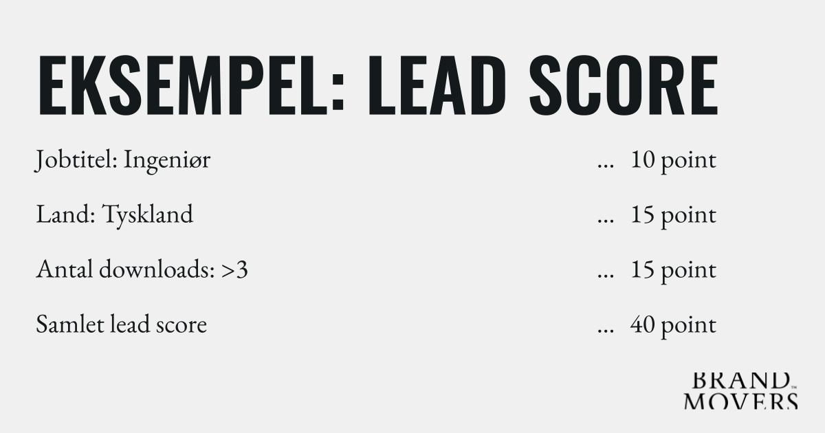 eksempel lead score