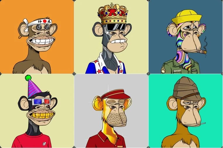 Eksempler på NFT'er i Bored Ape Yacht Club