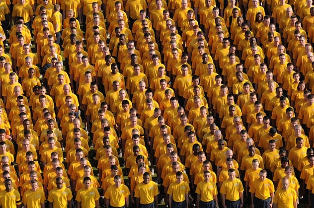 A crowd people