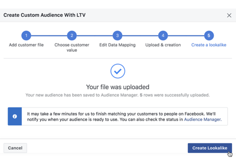 Figure: Creating Lookalike Audiences to use in Native Social Campaigns