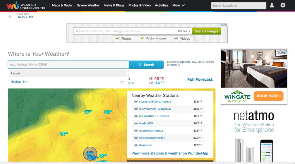 Weather Underground Ad